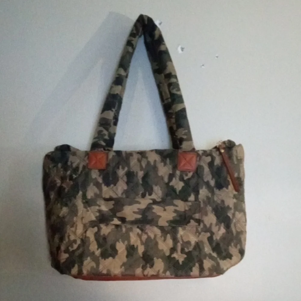 Joan & David Vacation Travel Weekend Bag in a Camouflage Pattern